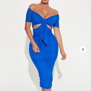 Fashion Nova Privy One Shoulder Royal Blue Dress